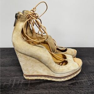 Sam Edelman Harriett Beige Wedge Sandals